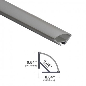 8-ft Aluminum Channel System with Cover, End Caps, and Mounting Clips, for LED Strip Installations, Angled V-Shape (10-Pack)