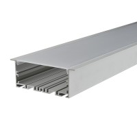 9.8-ft Aluminum Channel System with Cover and End Caps for LED Strip Installations - Recessed U-Shape Extra Wide