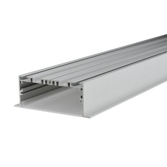 9.8-ft Aluminum Channel System with Cover and End Caps for LED Strip Installations - Recessed U-Shape Extra Wide