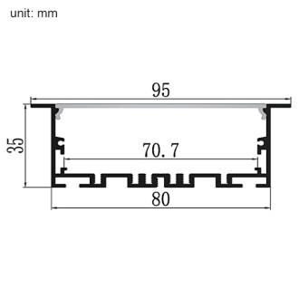 9.8-ft Aluminum Channel System with Cover and End Caps for LED Strip Installations - Recessed U-Shape Extra Wide