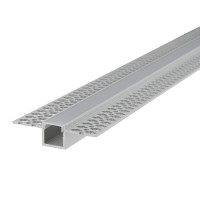 10-ft Aluminum Channel System with Cover and End Caps for LED Strip Installations - Mud-In Recessed U-Shape Narrow