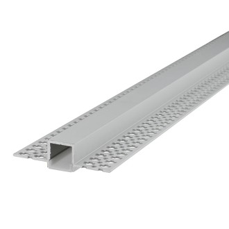 10-ft Aluminum Channel System with Cover and End Caps for LED Strip Installations - Mud-In Recessed U-Shape Narrow