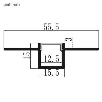 10-ft Aluminum Channel System with Cover and End Caps for LED Strip Installations - Mud-In Recessed U-Shape Narrow