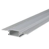 10-ft Aluminum Channel System with Cover and End Caps for LED Strip Installations - Mud-In Recessed U-Shape Medium