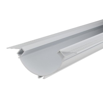 10-ft Aluminum Channel System with Cover and End Caps for LED Strip Installations -  Mud-In Recessed Arc