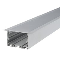 10-ft Aluminum Channel System with Cover and End Caps for LED Strip Installations - Recessed U-Shape Wide