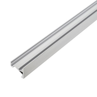 Aluminum Channel System with Cover, End Caps, and Mounting Clips, for LED Strip Installations, 60º/30º Angled, Pack of 5x 1m Segments