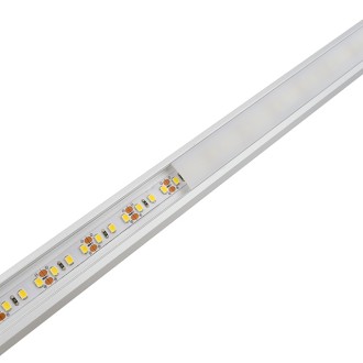 Aluminum Channel System with Cover, End Caps, and Mounting Clips, for LED Strip Installations, 60º/30º Angled, Pack of 5x 1m Segments