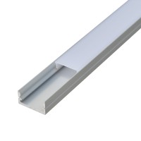 Aluminum Channel System with Flat Cover, End Caps, and Mounting Clips for LED Strip Installations, U-Shape, Pack of 10x 118" Segments