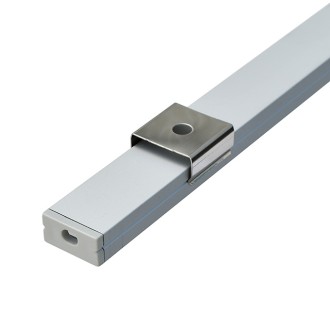 Aluminum Channel System with Flat Cover, End Caps, and Mounting Clips for LED Strip Installations, U-Shape, Pack of 10x 118" Segments