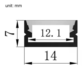 Aluminum Channel System with Flat Cover, End Caps, and Mounting Clips for LED Strip Installations, U-Shape, Pack of 10x 118" Segments