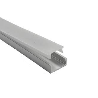 8-ft Aluminum Channel System with Cover, End Caps, and Mounting Clips, for LED Strip Installations, Standard U-Shape