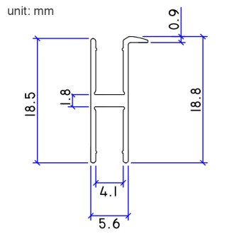 Ultra Slim Low Profile Aluminum Channel System for Shelves, Up/Down Backlight Illumination, Pack of 5x 1m Segments
