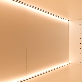 Ultra Slim Low Profile Aluminum Channel System for Shelves, Up/Down Backlight Illumination, Pack of 5x 1m Segments