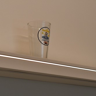 Ultra Slim Low Profile Aluminum Channel System for Shelves, Slim U-Shape Recessed, Pack of 5x 1m Segments