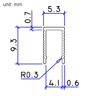 Ultra Slim Low Profile Aluminum Channel System for Shelves, Slim U-Shape Recessed, Pack of 5x 1m Segments