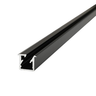 Ultra Slim Low Profile Aluminum Channel System for Shelves, Slim Angled Recessed, Pack of 5x 1m Segments