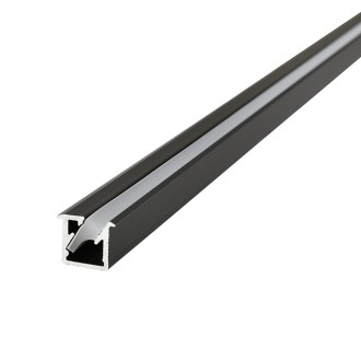 Ultra Slim Low Profile Aluminum Channel System for Shelves, Slim Angled Recessed, Pack of 5x 1m Segments