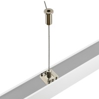 Hanging Kit for Aluminum Channel System with Cover and End Caps for Surface-Mount or Suspended LED Strip Installations, Side-Bending U-Shape, Pack of 4x 91" Segments