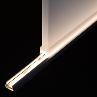 Aluminum Channel System with Cover for LED Strip Installations, 7.6-8.9mm Glass Shelf Edge-Lighting, Pack of 5x 1m Segments