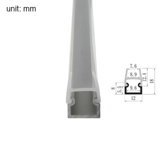 Aluminum Channel System with Cover for LED Strip Installations, 7.6-8.9mm Glass Shelf Edge-Lighting, Pack of 5x 1m Segments