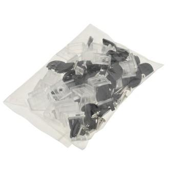 Black Anodized Aluminum Channel System with Dark and Milky Covers, End Caps, and Mounting Clips for LED Strip Installations, Angled V-Shape, Pack of 10x 78" Segments