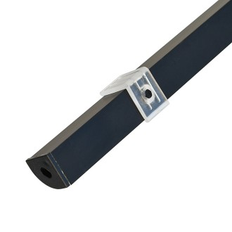 Black Anodized Aluminum Channel System with Dark and Milky Covers, End Caps, and Mounting Clips for LED Strip Installations, Angled V-Shape, Pack of 10x 78" Segments