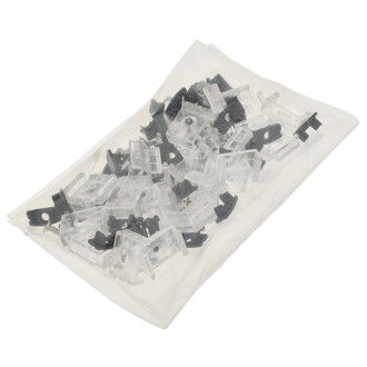 Black Anodized Aluminum Channel System with Dark and Milky Covers, End Caps, and Mounting Clips for LED Strip Installations, U-Shape