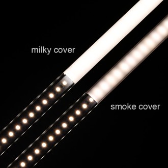 Black Anodized Aluminum Channel System with Dark and Milky Covers, End Caps, and Mounting Clips for LED Strip Installations, U-Shape