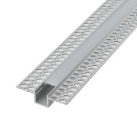 Aluminum Channel System with Continuous Cover for LED Strip Installations in Drywall, U-Shape Plaster-In Recessed, Pack of 5x 48in Segments or 5x 80in Segments
