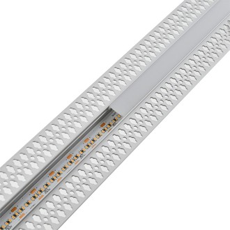 Aluminum Channel System with Continuous Cover for LED Strip Installations in Drywall, U-Shape Plaster-In Recessed, Pack of 5x 48in Segments or 5x 80in Segments