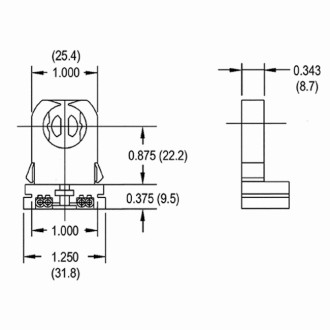 Non-Shunted T8 Lamp holder tombstone for LED fluorescent tube replacements