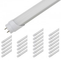 4-ft 18W Type A+B ETL-Listed T8 Linear LED Tube Light Bulb with Hybrid Technology, Direct LIne Voltage and Electronic Ballast Compatible, Daylight 5000K (25-Pack)