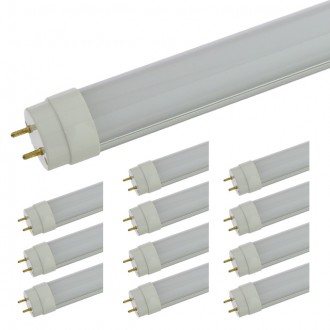 2-ft 10-Watt T8 T10 T12 LED Tube Light, 20W-Equivalent, Double-Ended Power (12-Pack)
