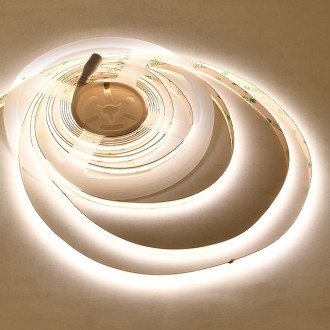 12V 45W COB High-Output 90-CRI 16.4-ft Flexible Ribbon 2400-LED Strip Light with Dot-Free Uniform Glow