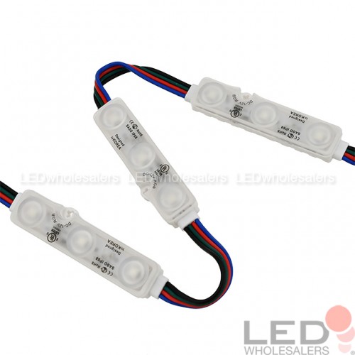 100 Waterproof IP68 RGB Color-Changing 3xSMD5050 LED Modules (2 Strings of  50 Modules Each), 12V, UL-Listed