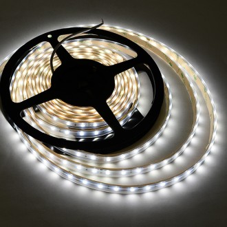 12V 24W UL 16.4-ft IP65 Water-Resistant Flexible Ribbon LED Strip Light with 300xSMD2835 in Silicone Sleeve