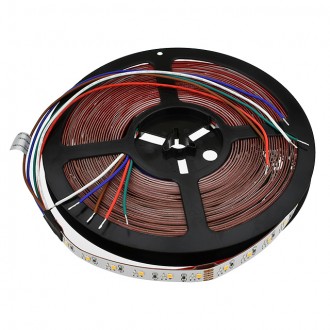 24V High-Output 32.8-ft RGBW Color-Changing + Warm-White Flexible LED Ribbon Strip Light with SMD1808RGB and SMD2835