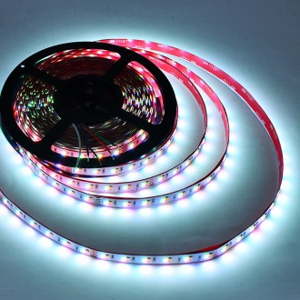 24V High-Output 32.8-ft RGBW Color-Changing + Warm-White Flexible LED Ribbon Strip Light with SMD1808RGB and SMD2835