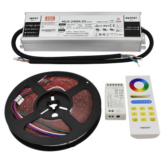 24V High-Output 32.8-ft RGBW Color-Changing + Warm-White Flexible LED Ribbon Strip Light with SMD1808RGB and SMD2835