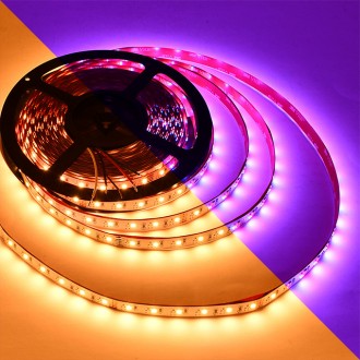 24V High-Output 32.8-ft RGBW Color-Changing + Warm-White Flexible LED Ribbon Strip Light with SMD1808RGB and SMD2835