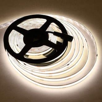 24V 15W/Meter COB High-Output 90-CRI 164-ft Flexible Ribbon Strip Light with Dot-Free Uniform Glow