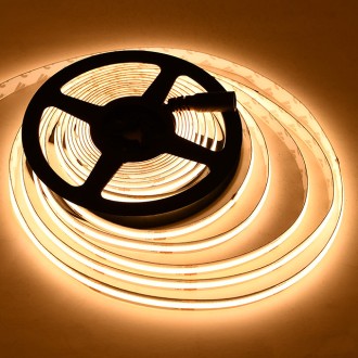 24V 75W COB High-Output 90-CRI 16.4-ft Flexible Ribbon 2400-LED Strip Light with Dot-Free Uniform Glow