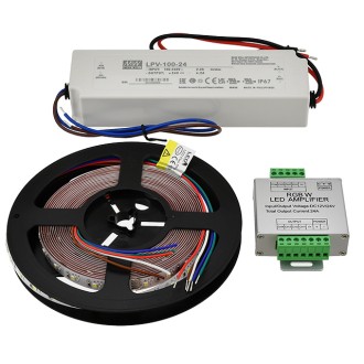 24V High-Output 16.4-ft RGBW Color-Changing + White or Warm-White Flexible LED Ribbon Strip Light with SMD1808RGB and SMD2835