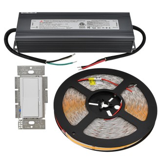 24V 90W COB High-Output Constant Current 90-CRI 32.8-ft Flexible Ribbon 4800-LED Strip Light with Dot-Free Uniform Glow