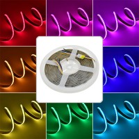 24V 105W High-Output COB RGB Color-Changing + 3000-6000K CCT Color-Temperature-Adjustable 16.4-ft Flexible Ribbon 4200-LED Strip Light with Dot-Free Uniform Glow