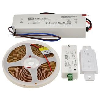 24V 65W 90-CRI 16.4-ft Cut-Anywhere COB Flexible Ribbon 2640-LED Strip Light with Dot-Free Uniform Glow