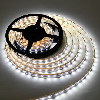 24V 16.4-ft Water-Resistant Flexible Ribbon LED Strip Light with 300xSMD3528 in Silicone Sleeve