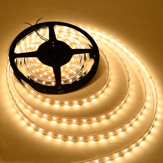 24V 16.4-ft Water-Resistant Flexible Ribbon LED Strip Light with 300xSMD3528 in Silicone Sleeve