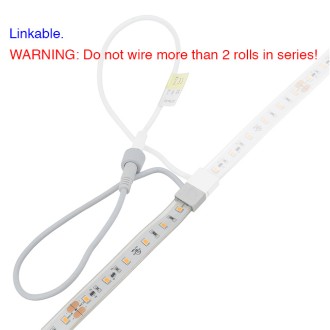 24V 48W UL High-CRI 32.8-ft Linkable Water-Resistant IP65 Flexible Ribbon LED Strip Light with 600xSMD2835